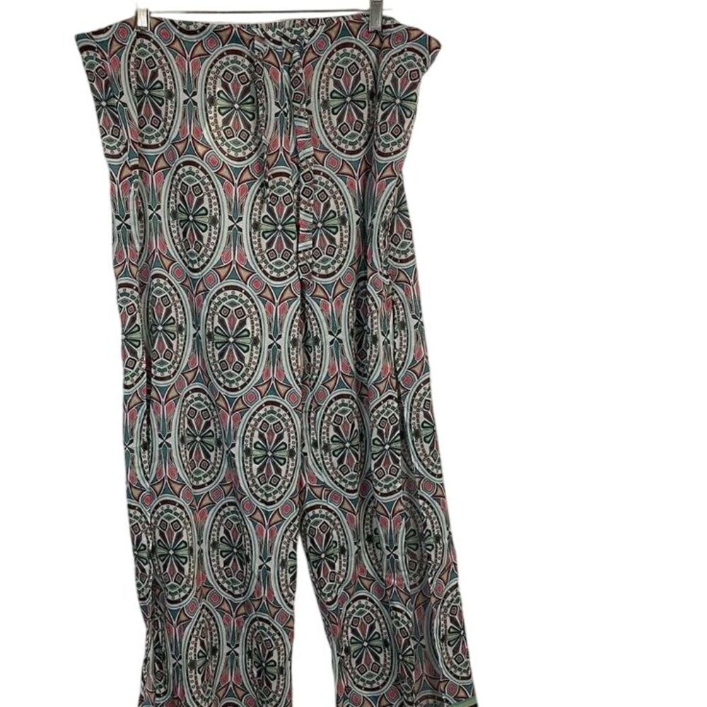 Becca Women's Medium Open Side Slits Mandala Geometric Swimsuit Cover Pants NWT